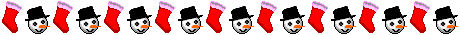 Mini animatie van een kerst lijn - Rij met sneeuwpoppen en rode kerstsokken