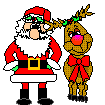 Mini animatie van een rendier - Santa Claus de Kerstman en Rudolf het rendier