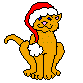 Mini animatie van een kerstdier - Kat met een kerstmuts op zijn kop