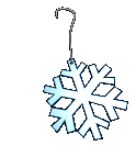Mini animatie van sneeuw - Sneeuwkristal aan een haak als kerstversiering