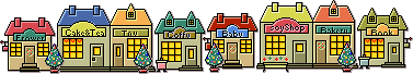 Kleine animatie van een kersthuis - Kerstwinkeltjes met kerstbomen