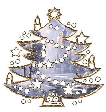 Grote kerstanimatie van een kerstboom - Kerstboom met een sneeuwlandschap en sneeuwvlokken
