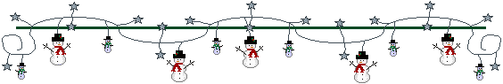 Middelgrote animatie van een kerst lijn - Kerstversiering met sneeuwpoppen en sterren