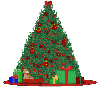 Grote kerstanimatie van een kerstboom - Kerstboom met winkelverlichting