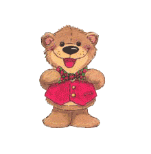 Kleine animatie van een kerstdier - Bruine beer met om hem heen hulstbladeren met rode bessen