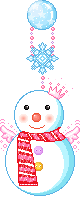 Mini animatie van een sneeuwpop - Sneeuwpop met roze sjaal