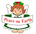 Mini animatie van een kerstengel - Het engeltje zegt Peace on Earth