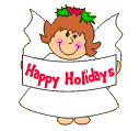 Mini animatie van een kerstengel - Het engeltje zegt Happy Holidays