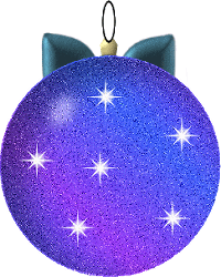 Kleine kerstanimatie van een kerstbal - Blauwe kerstbal met witte sterren
