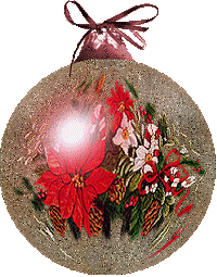 Middelgrote kerstmis animatie van een kerstbal - Kerstbal met bloemen