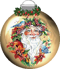 Kleine kerstanimatie van een kerstbal - Kerstbal met het gezicht van Santa Claus