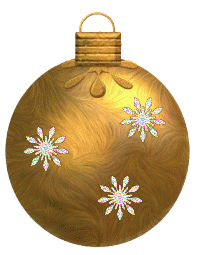 Middelgrote kerstmis animatie van een kerstbal - Goudkleurige kerstbal met sneeuwkristallen