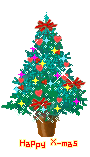 Mini kerstanimatie van een kerstboom - Kerstboom met Happy X-mas