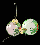 Kleine kerstanimatie van een kerstbal - Twee kerstballen met witte sterretjes