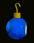 Mini animatie van een kerstbal - Ronddraaiende blauwe kerstbal met een gat erin