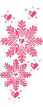 Mini animatie van sneeuw - Roze sneeuwkristallen en roze hartjes