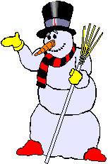 Kleine animatie van een sneeuwpop - De sneeuwman zwaait met zijn hand