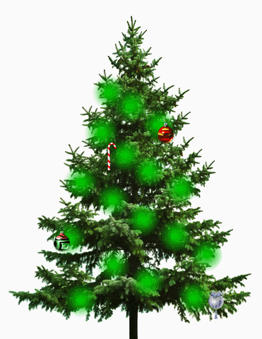 Grote kerstanimatie van een kerstboom - Kerstboom met rode en groene kerstverlichting