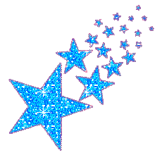 Middelgrote kerstanimatie van een kerstster - Blauwe sterren met glitter