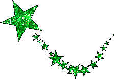 Kleine kerstanimatie van een kerstster - Groene sterren met glitter