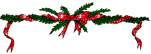 Middelgrote kerstanimatie - Sparrentakken met rode strik