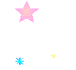 Mini kerstmis animatie van een kerstster - Drie sterren in roze, blauw en geel