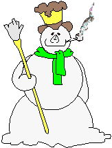 Kleine animatie van een sneeuwpop - Sneeuwpop die een pijp rookt