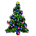 Mini kerstanimatie van een kerstboom - Kerstboom met gekleurde kerstverlichting