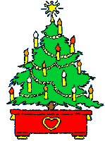 Kleine kerstanimatie van een kerstboom - Kerstboom met gele kaarsjes