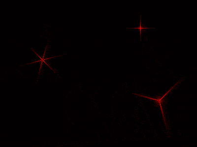 Grote kerstanimatie van een kerstster - Rode oplichtende sterren
