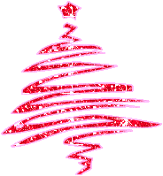 Kleine kerstanimatie van een kerstboom - Roze gillter kerstboom
