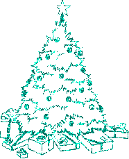 Kleine kerstanimatie van een kerstboom - Groene kerstboom met veel kerstcadeaus en glitter