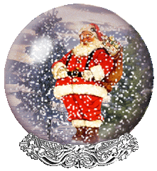 Middelgrote kerstanimatie van een kerstman - Sneeuwwererld met de Kerstman in de sneeuw