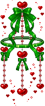 Mini kerstanimatie - Groene kerststrikken met rode harten
