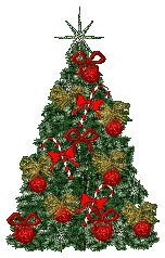 Kleine kerstanimatie van een kerstboom - Kerstboom met rode kerstdecoratie