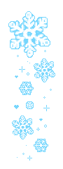 Kleine animatie van sneeuw - Blauwe sneeuwvlokken met een blauw hartje