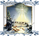 Kleine kerstanimatie van een kerstster - De ster van Bethlehem wijst de herders die hun schapen hoeden de weg