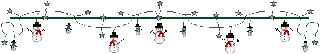 Mini animatie van een sneeuwpop - Koord met sneeuwpoppen en sterretjes