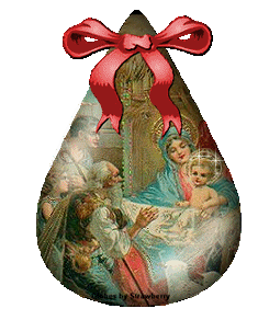 Middelgrote animatie van een kerststal - Maria met het kindje Jezus en de herders