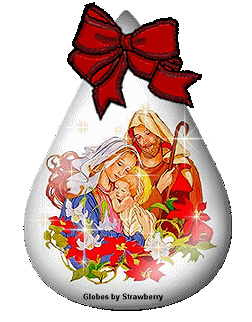 Middelgrote animatie van een kerststal - Maria met Jozef en het kindje Jezus