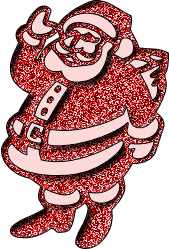 Kleine kerstanimatie van een kerstman - Kerstman in glitter