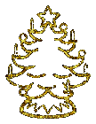 Mini kerstanimatie van een kerstboom - Kerstboom met kaarsjes in gouden glitter