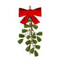 Mini kerstanimatie - Ronddraaiend kerstgroen met een rode strik