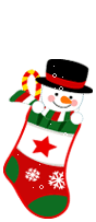 Mini animatie van een kerstsok - Kerstsok met een sneeuwpop erin met een zwarte hoed