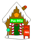 Mini kerstanimatie van een kersthuis - Postkantoor met een sneeuwpop in de brievenbus