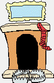 Mini animatie van een schoorsteen - De Kerstman kijkt door de schoorsteen, voor de schoorsteen staat een val