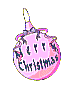 Mini animatie van een kerstbal - Merry Christmas op een roze kerstbal