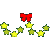 Mini kerstanimatie - Gele sterretjes met een rode strik