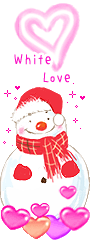 Kleine animatie van een sneeuwpop - White Love met een sneeuwpop met roze harten