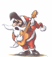 Kleine kerstanimatie van een kerstman - Gitaar spelende Kerstman